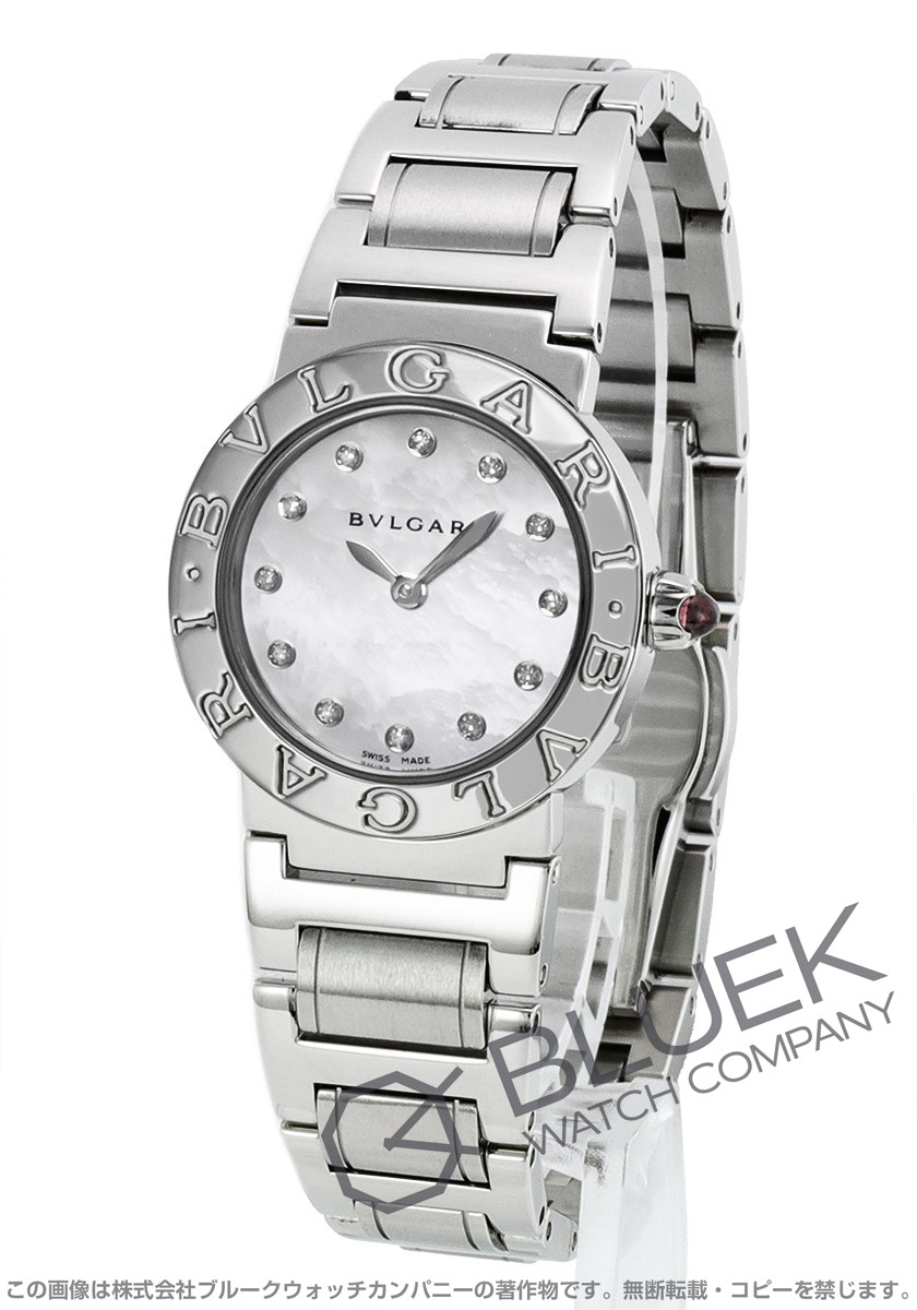 ブルガリ BVLGARI 腕時計 ブルガリ・ブルガリ BB26SS/12 12ポイント ダイヤモンドインデックス ロゴベゼル ブラック文字盤 SS クオーツアナログ