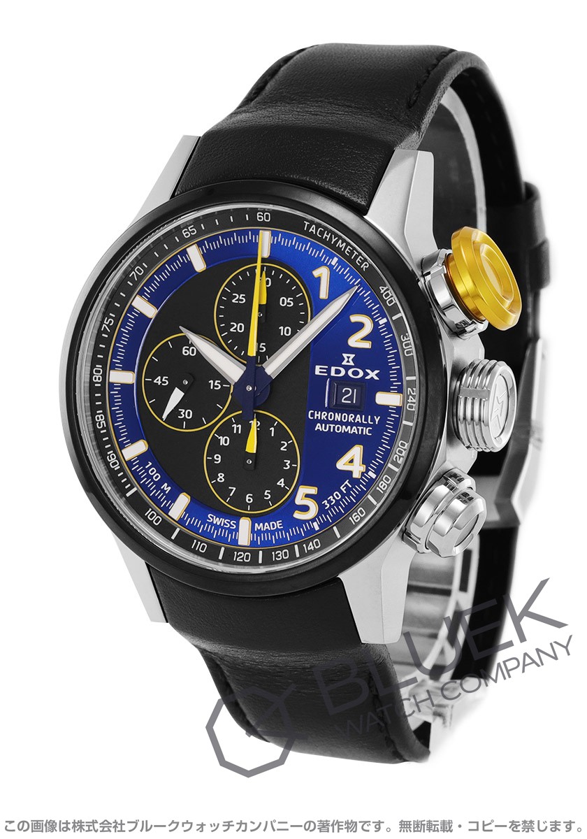 エドックス EDOX 腕時計 メンズ 01129-TRCA-NCAR クロノラリー 自動巻き ブラックxブラック アナログ表示
