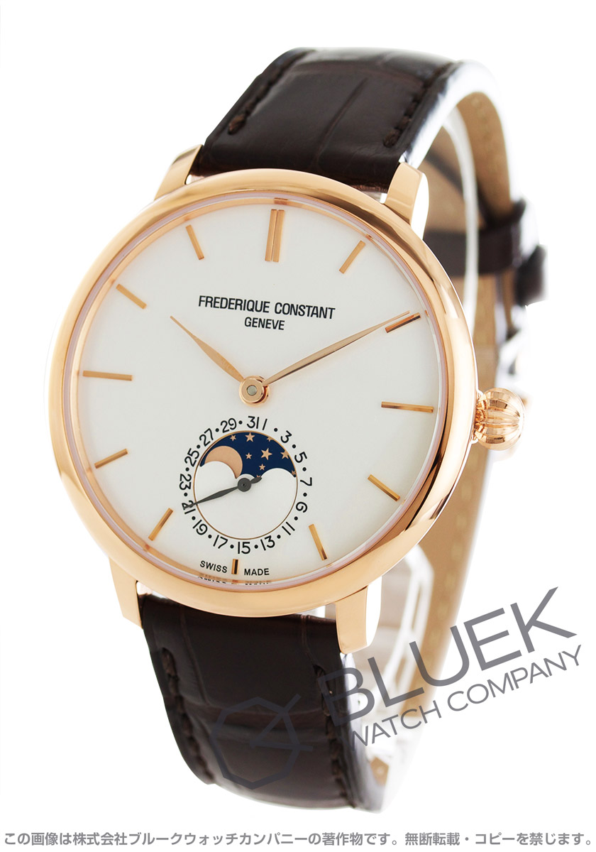 フレデリックコンスタント マニュファクチュール スリムライン ムーンフェイズ アリゲーターレザー 腕時計 メンズ Frederique Constant 703v3s4 ブランド腕時計通販なら ブルークウォッチカンパニー 心斎橋店