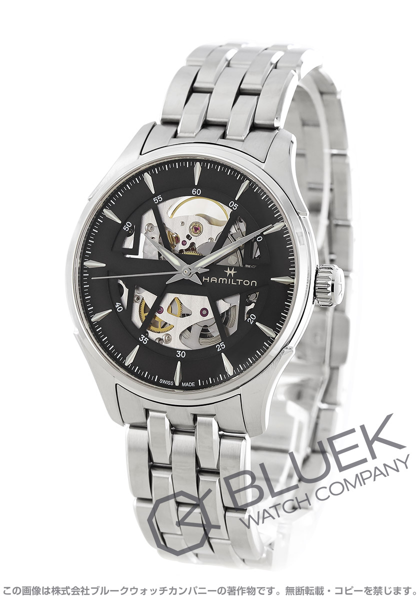 HAMILTON ハミルトン  ジャズマスター 腕時計 H425350 ステンレススチール   シルバー ホワイト文字盤  スケルトン 自動巻き オートマチック 【本物保証】