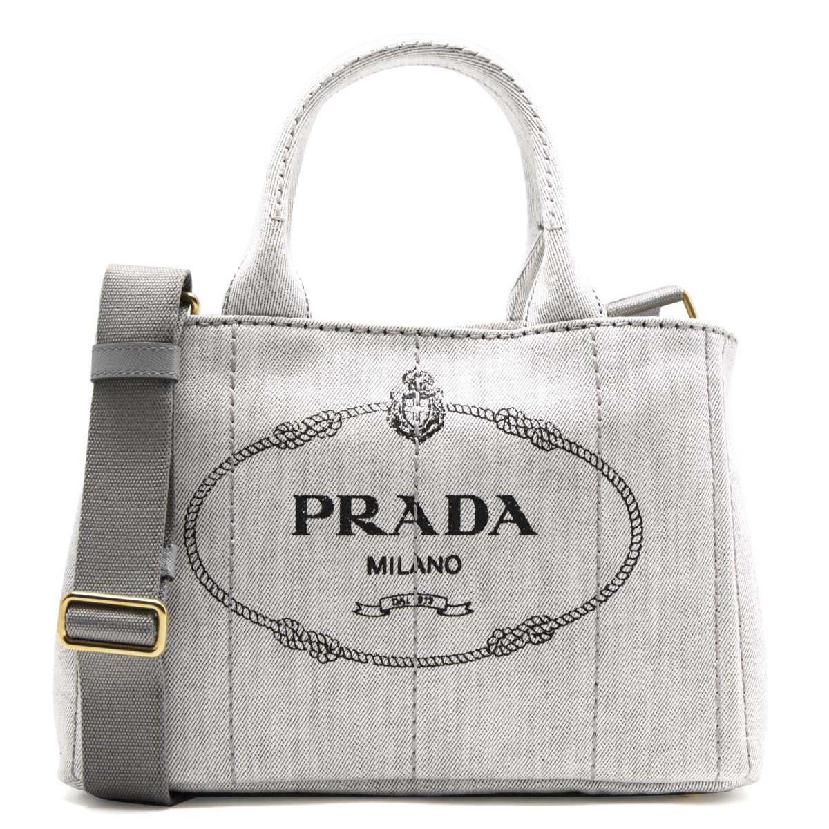プラダ PRADA トートバッグ ハンドバッグ 鞄 カナパ デニム キャンバス