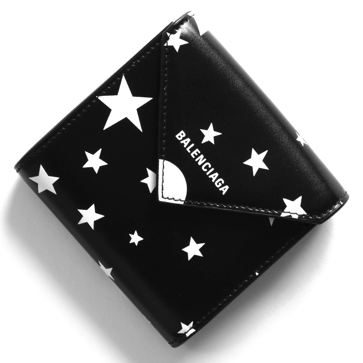 新品 バレンシアガ BALENCIAGA 3つ折り財布 ペーパー ブラック/ホワイト