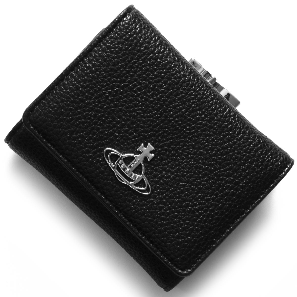 7,399円美品 ヴィヴィアンウエストウッド 三つ折り財布 ジョアンナ レザー オーブ 黒