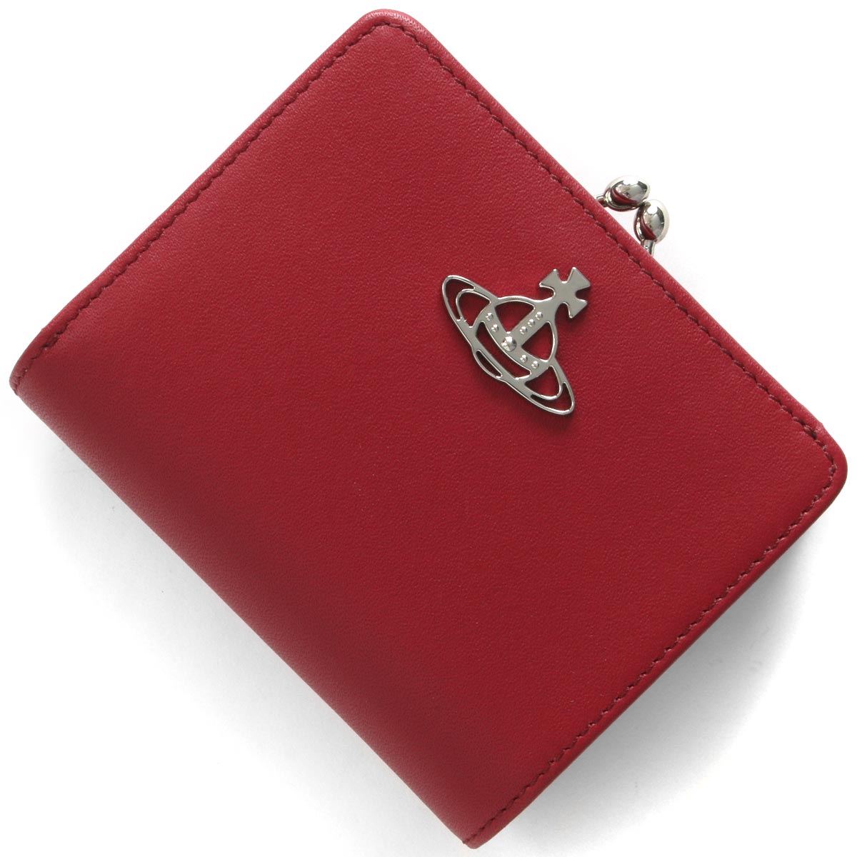 Vivienne Westwood / ヴィヴィアンウエストウッド ■ オーブ 二つ折り長財布 レザー 赤 ブランド  [0990008222]