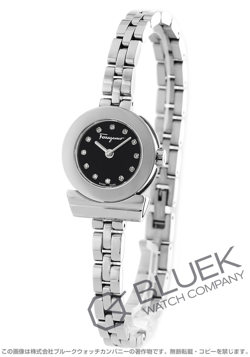 サルヴァトーレ・フェラガモ Salvatore Ferragamo 腕時計 レディース SFBF00218 ガンチーニ ブレスレット 22.5mm GANCINO BRACELET 22.5mm クオーツ ブラックxシルバー アナログ表示