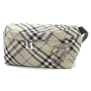 バーバリー ボディバッグ/ベルトバッグ/ウエストバッグ バッグ メンズ レディース BURBERRY CHECK バーバリーチェック 馬上騎士 リケンくすみベージュ ML ESSENTIAL BELT BAG CEK 158564 A3888 8091781 BURBERRY