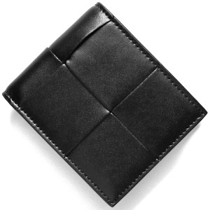 ボッテガヴェネタ (ボッテガ・ヴェネタ) 二つ折り財布（札入れ） 財布 メンズ カセット マキシイントレチャート ブラック 649603 V47V1 8803 BOTTEGA VENETA