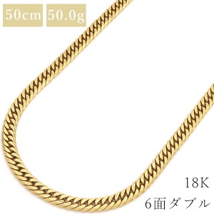 喜平 ネックレス K18 18金 50cm 50.0g 6面 ダブル W K18YG ゴールド ※ショッピングローン対応していません。  中古