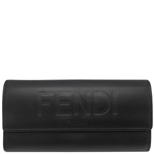 フェンディ 長財布 FENDI ROMA ロゴ レザー ブラック 黒  8MO251 中古