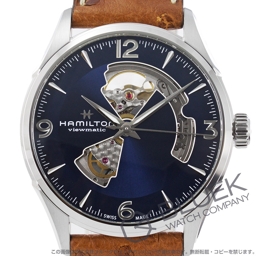 新品】ハミルトン ジャズマスター ビューマチック オープンハート オーストリッチレザー メンズ H32705041_3 メンズ腕時計